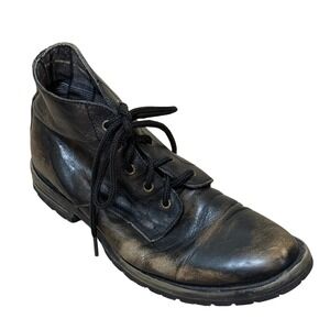 Bed Stu Men Chukka Boots 10 Black Distressed Leather Goodyear Welt Workwear